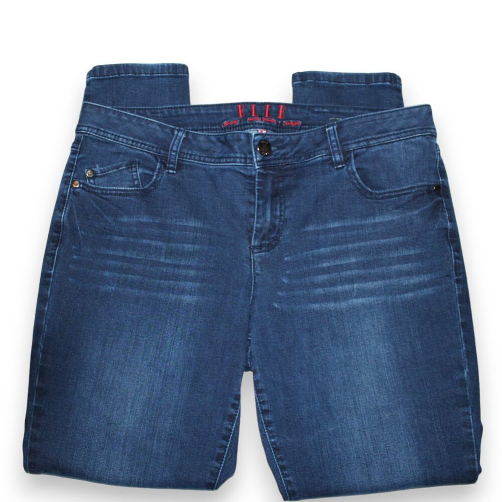 ELLE STRAIGHT LEG, SKINNY STRETCH DARK DENIM  5 POCKET JEANS
